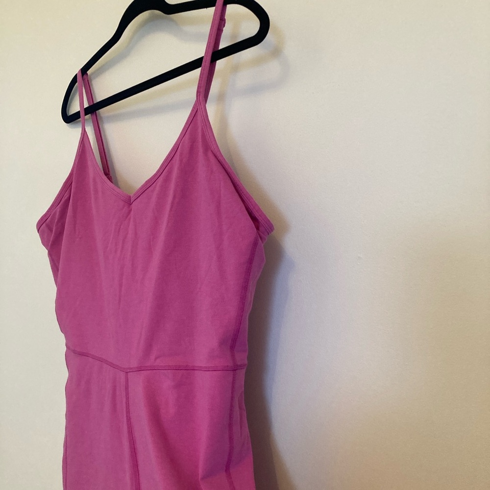 Stretchy Pink Women's Jumpsuit with Removable Straps